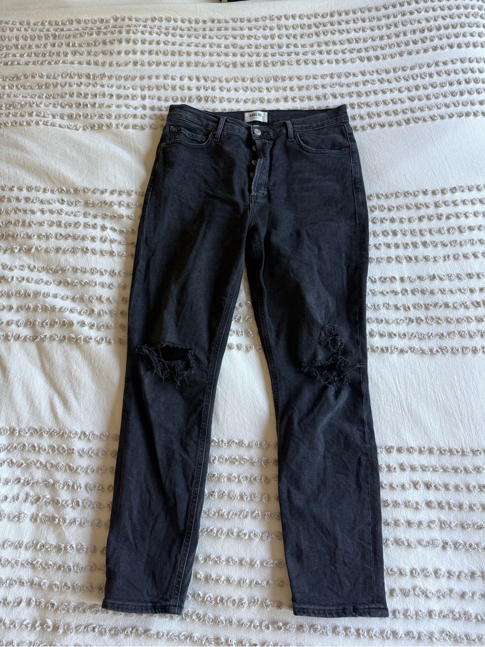 Agolde Black Distressed Women's Jeans - Casual Slim Fit size 29